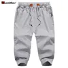 Magcomsen Mäns Joggers Sweatpants 3/4 Summer Casual Gym Fitness Byxor Zip Fickor Workout Track Byxor Tracksuit Bottoms Men 210715