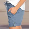 Solid Färg Straight Pocket Casual Korta Byxor Kvinnor Sommar Mitt Midja Lace-up Loose Plus Size Mini Shorts 210603