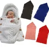 born Infant Knitted Crochet Hooded Sleeping Bags Toddler Baby Boys Girls Button Blanket Knit Warm Swaddle Wrap Bag 211101