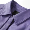 Lautaro printemps décontracté violet Faux cuir Streetwear veste femmes à manches longues cordon fermeture éclair automne lâche vêtements coréens 211007