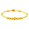 Frosted Lucky Gold Plated Beads Wedding Bridal Dubai Gold Bangl & Bracelets for Female