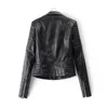 Fitaylor Women Motorcycle Faux Leather Jackets Ladies Streetwear Black Coat Long Sleeve Autumn Biker Zippers Outwear 210916