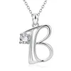 Pendentif Colliers Minimaliste Couleur Argent 4 A B X Z Lettre Nom Initiale Pour Femmes/Filles Long Grand Collier