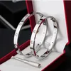 أساور المسمار 316L Titanium Steel Steel Band Band Cz Stone Screpicled Bracelet for Women Men Lover Bracelets with Original Gift Box