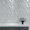 Art3d 50x50cm PVC 3D-väggpaneler Diamant för inredningsväggar inredning i vita Walles Decor Wallpapers Pack med 12 kakel