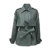 Designer PU Leather Jacket Women Faux Belt Coat Casual Female Streetwear Outwear Jackets High Quality 210608