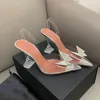 Dress Shoes 2021 Clear Butterfly PVC High Heel Stiletto Pointed Toe Transparent Wedding Pumps Designer Banquet Footwear