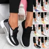 Dames Sneakers Vrouw Mesh Vulcanized Ladies Loafers Vrouwelijke Slip op Casual Walking Schoenen Dames Ademend Schoenen Plus Size 43 Y0907