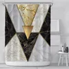 Tenda da bagno impermeabile Geometrica Esagoni geometrici in marmo Tessuto in poliestere progettato in marmo tenda da bagno impermeabile con gancio di plastica