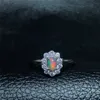 Naturalna opalowa kobieta pierścienie Zmiana koloru ognia tajemniczy 925 srebro regulowany rozmiar 220211