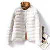 Parkas chauds à col rond 12 couleurs pour femmes, doudoune courte ultra légère, vestes bouffantes portables d'hiver 211130