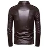 Giacca in pelle da uomo Giacca da uomo in pelle moda moto Giacca in pelle tascabile Cappotto foderato da uomo Slim Street Biker Coat Zipper 211111