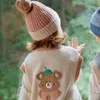 幼児の女の子のセーターPS韓国のブランド秋のニットセーターベビー服男の子冬トップスベストキャップ女の子カーディガン211104