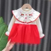 Noworodka Dziewczynka Sukienka Dla Dziecka 1 Rok Urodziny Tutu Sukienka Cute Długi Rękaw Princess Dress Baby Girls Odzież Maluch Dresses Q0716