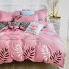 Bedding Sets Nordic Set Red Prined Quilt Cover Fitted Sheet Bed Linens With Elastic Band Height 25cm For Child Adult 4IN1