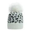 Kvinnor vinter stickade mössa leopard ull hatt med pom casual skullies varma kepsar 9 färger hh21-15pcs gratis dhl ship 511