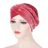 Musulmanes mujeres cáñamo flor trenza cruz terciopelo turbante sombrero bufanda cancer quimio beanie gorra hijab headwear cabeza envoltura accesorios