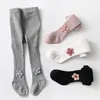 4 stilar baby leggings barn bomull pantyhose flickor floral tights toddler höststrumpor vår prinsessan pants pantyhose byxa sock m3355