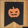 Festive Home Gardenhappy Halloween Banner Flags Decorations Pumpkin Banners Garland Door Garden Po Props Hanging Party Supplies HWB9807 DR