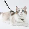 猫の襟は調節可能な襟ハーネスのひものペットのゴム製のシース胸部ストラップ子猫の綿のleashes ropeのための子犬歩道のためのロープ