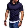 Moda de manga corta con capucha de los hombres Casual Street Wear Pullover Color sólido Sudadera Jogger Brand Men's Wear T200614