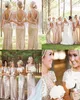 Gold Sequins Long Mermaid Bridesmaid Dresses Elegant Cap Sleeve Wedding Party Guest Gown O Neck Vestido Madrinha Maid of Honor Cps344