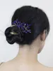 Headpieces Romântico Azul Strass Hairpins Handmade Fascinator Tiaras Cabelo Do Casamento Ornamentos Festival Head Jewelry 3 Pcs Bridal Hairclips