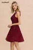 Платья для вечеринок сексуальные V-образные короткие кружевные возвращение на Homecoming Розовое выпускное платья без рукавов