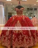 Charro Vestido de 15 A OS Red Quinceanera Dresses Lace Applique Squingin Mexican Sweet 16 Birthday Prom Gowns Real Images259m