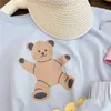 summer girl print set 2 piece short sleeve T-shirt + shorts girl clothes outfits baby girls clothes 210701