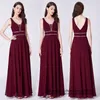 New Sexy Deep V-Neck Backless A-Line Formal Evening Dresses 2021 Chiffon Plus Size Floor-Length Cocktail Prom Party Gowns 05