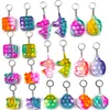 Push Poo seine blasen sensorischen Spielzeuge Einfache Spielzeugkinder Mini Schlüsselbundschlüsselketten-Cartoon-Finger-Fingerketten Großhandel H41UCII6876361