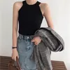 Off Schulter Frauen Frühling Sommer Stil Gestrickte Blusen Shirts Dame Casual Halter Kragen Ärmellose Blusas Tops DF2971