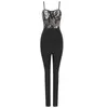 Women's Jumpsuits Women's & Rompers 2022 Celebrity Party Bandage Jumpsuit Women Spaghetti Strap Lace Strapless Sexy Nightclub Bodycon