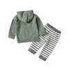 Vendita calda pullover primavera e autunno per ragazzi e ragazze + pantaloni a righe in due pezzi G1023