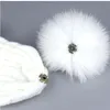 Czapka czapki/czaszki czaszki 12pcs/pakiet Faux Fur Pompoms for Hats Wysoka gęstość zrzucona prawdziwa z klamrą DIY Scot22