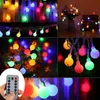 Outdoor Wodoodporna LED Ball String Lights Fairy Garland 3 * AA Zasilany bateryjnie Dla Bożego Narodzenia Ślub Ogród Party Decoration Lampa Y0720