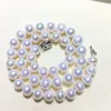 2020 Fashion White Pearl Necklace 8-9mm High Quality Natural Freshwater Pearl Choker Necklaces For Women Jewelry Gift SPEZ Q0531