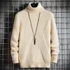 Winter Solid Pullover Turtleneck Sweaters Men Clothing Turtle Neck Coats High Collar Knitted Sweater Korean Man Clothes M-2Xl