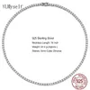 100% Garantie Echt 925 Sterling Silber 41/45CM Tennis Halskette 3/4mm Zirkon Kette Frauen Engagement hochzeit Halsband Edlen Schmuck