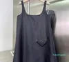 Luxe-jurk Mouwloos Tnak-sets Re-nylon stijl Rokken Tas Taille-intrekbaar ontwerp Baljurk Jarretel Midi-jurken met omgekeerde driehoek