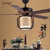 Ceiling Fans Diameter 132CM Remote Contntrol Chandelier Fan Lights Chinese Living Room Bedroom LED