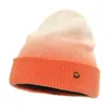 Beanie/Skull Caps Brand Clothing Winter Personalized Gradient Color Knitted Hats Men And Women Beanies Fashion All-Match Wool Hat Delm22