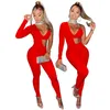 Wholesale long sleeve rompers Womens jumpsuits overalls one piece pants sexy skinny playsuit fashion solid jump suit women clothes klw7213
