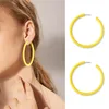 Hoop & Huggie Simple Big Round Earrings For Women Geometric Plastic Exaggerated Earring Hyperbole Trendy Ring Jewelry