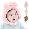 Automne hiver chaud bébé dessin animé mignon lapin oreille polaire chapeau enfant bébés cache-oreilles chapeaux bonnet en peluche chapeau