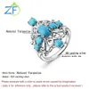 GZ Zongfa Natural Turquoise Cross Pierścień Cała cena Silver 925 Sterling Silver Ring Biżuteria Kobiety