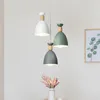 Nodic Wood Pendant Lamp E27 Aluminium Hanglights Restaurant Cafe Bar Meerdere kleurrijke Hanglamp Kitchen Hanging Lampen