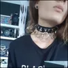 Chokers halsband hängsmycken smyckenwind personlighet överdriven pu läder halsband punk gata nattklubb o-ring klumpkedja hals krage