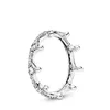 Autentyczny 925 Srebrne pierścienie Princess Tiara Crown Blawling Love Heart CZ dla kobiet biżuteria zaręczynowa rocznica pand210l